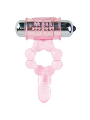 BAILE - ANILLO SILICONA 10 RITMOS LENGUA CON VIBRACIÓN ROSA