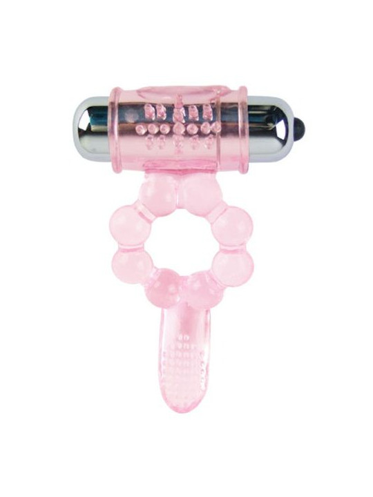 BAILE - ANILLO SILICONA 10 RITMOS LENGUA CON VIBRACIÓN ROSA