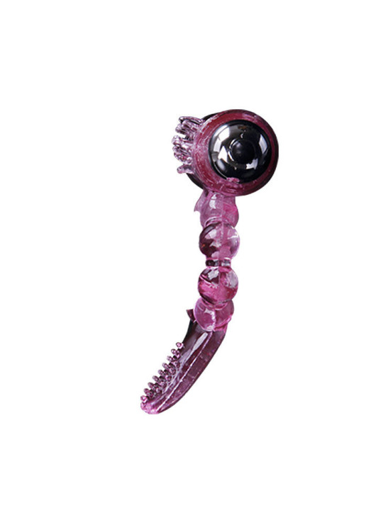 BAILE - ANILLO SILICONA 10 RITMOS LENGUA CON VIBRACIÓN ROSA