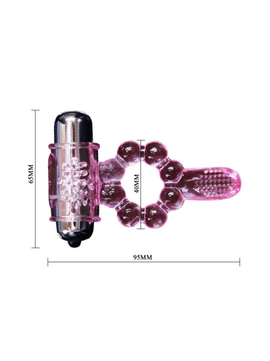 BAILE - ANILLO SILICONA 10 RITMOS LENGUA CON VIBRACIÓN ROSA