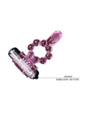 BAILE - ANILLO SILICONA 10 RITMOS LENGUA CON VIBRACIÓN ROSA