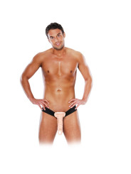 FETISH FANTASY SERIES - ARNÉS HUECO AJUSTABLE NATURAL 25.4 CM