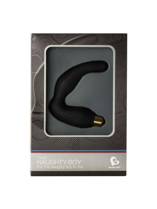 ROCKS-OFF - NAUGHTY-BOY MASAJEADOR DEL PUNTO G MASCULINO 7 V NEGRO