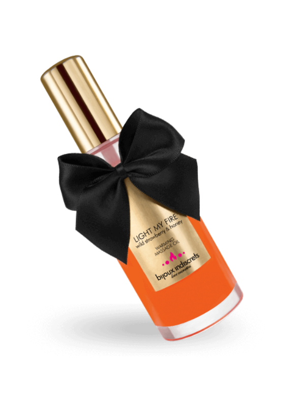 BIJOUX INDISCRETS - ACEITE MASAJE EFECTO CALOR AROMA FRESA