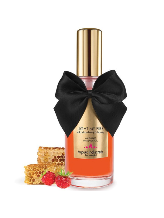 BIJOUX INDISCRETS - ACEITE MASAJE EFECTO CALOR AROMA FRESA