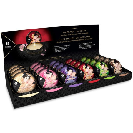 SHUNGA - MINI CARESS BY CANDLELIGHT DISPLAY + VELAS MASAJE 24 UDS
