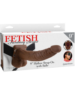 FETISH FANTASY SERIES - 9 ARNÉS CON TESTÍCULOS HUECO MAN 22.9 CM MARRÓN