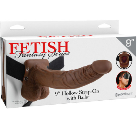 FETISH FANTASY SERIES - 9 ARNÉS CON TESTÍCULOS HUECO MAN 22.9 CM MARRÓN