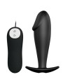 PRETTY LOVE - PLUG ANAL SILICONA FORMA PENE Y 12 MODOS VIBRACIÓN NEGRO