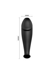 PRETTY LOVE - PLUG ANAL SILICONA FORMA PENE Y 12 MODOS VIBRACIÓN NEGRO