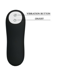 PRETTY LOVE - PLUG ANAL SILICONA FORMA PENE Y 12 MODOS VIBRACIÓN NEGRO