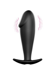 PRETTY LOVE - PLUG ANAL SILICONA FORMA PENE Y 12 MODOS VIBRACIÓN NEGRO
