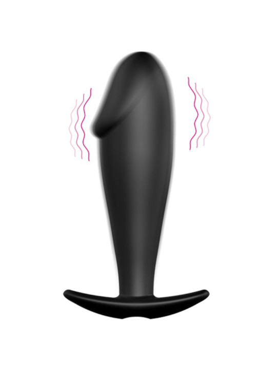 PRETTY LOVE - PLUG ANAL SILICONA FORMA PENE Y 12 MODOS VIBRACIÓN NEGRO