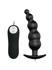 PRETTY LOVE - PLUG ANAL SILICONA ESTIMULACIÓN EXTRA Y 12 MODOS VIBRACIÓN NEGRO CONTROL REMOTO