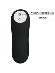 PRETTY LOVE - PLUG ANAL SILICONA ESTIMULACIÓN EXTRA Y 12 MODOS VIBRACIÓN NEGRO CONTROL REMOTO