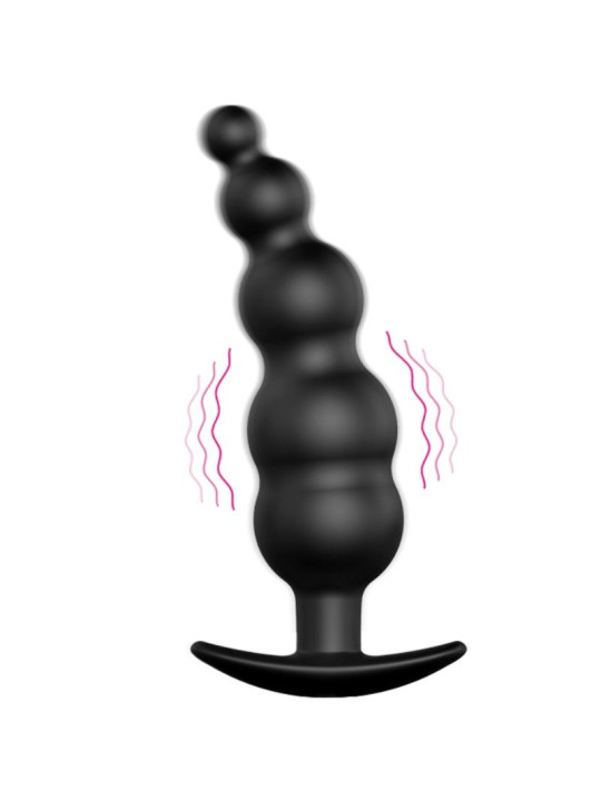 PRETTY LOVE - PLUG ANAL SILICONA ESTIMULACIÓN EXTRA Y 12 MODOS VIBRACIÓN NEGRO CONTROL REMOTO
