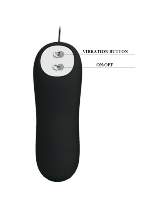 PRETTY LOVE - PLUG ANAL SILICONA FORMA ANCLA 12 MODOS VIBRACIÓN NEGRO