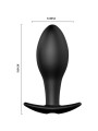 PRETTY LOVE - PLUG ANAL SILICONA FORMA ANCLA 12 MODOS VIBRACIÓN NEGRO