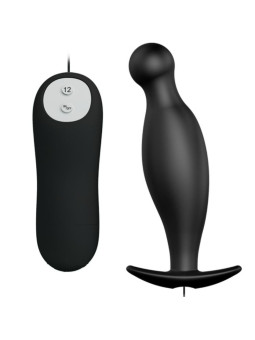 PRETTY LOVE - PLUG ANAL SILICONA 12 MODOS VIBRACIÓN NEGRO