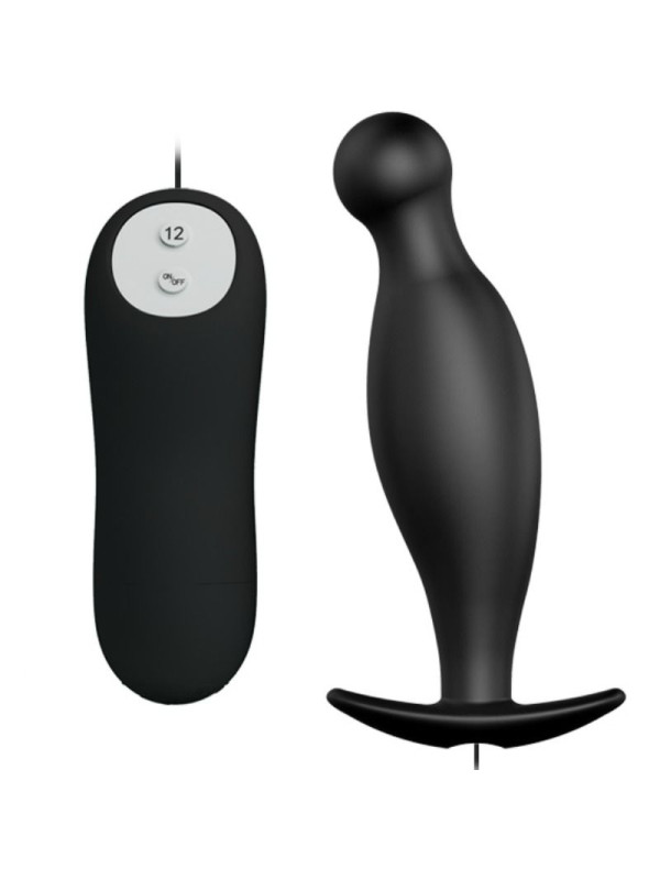 PRETTY LOVE - PLUG ANAL SILICONA 12 MODOS VIBRACIÓN NEGRO