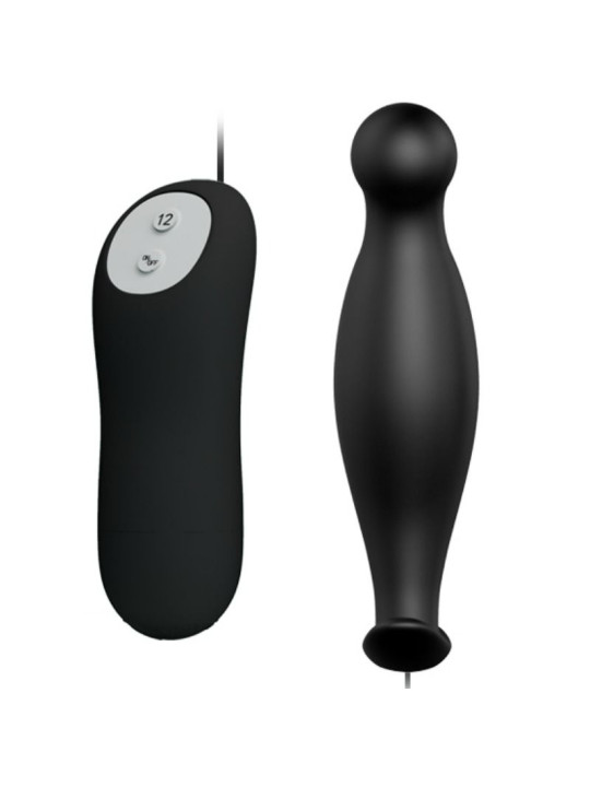 PRETTY LOVE - PLUG ANAL SILICONA 12 MODOS VIBRACIÓN NEGRO
