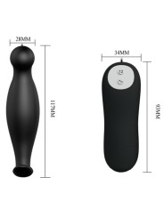 PRETTY LOVE - PLUG ANAL SILICONA 12 MODOS VIBRACIÓN NEGRO