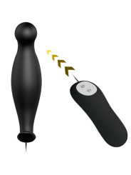 PRETTY LOVE - PLUG ANAL SILICONA 12 MODOS VIBRACIÓN NEGRO