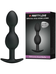 PRETTY LOVE - BOLAS ANALES SILICONA 12.5 CM NEGRO