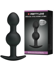 PRETTY LOVE - BOLAS ANALES SILICONA ESTIMULACION ESPECIAL 10.3 CM NEGRO