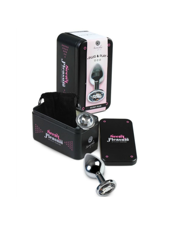 SECRETPLAY - PLUG ANAL ALUMINIO TRANSPARENTE 8 CM