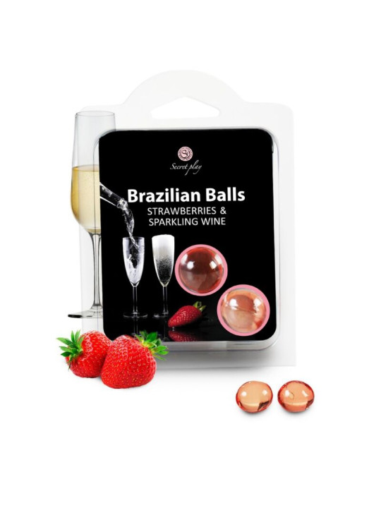 SECRETPLAY - SET 2 BRAZILIAN BALLS FRESAS CON CAVA