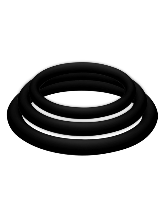 JOYDIVISION POTENZDUO - PLUS PACK 3 ANILLOS PARA PENE NEGRO - S, M, L
