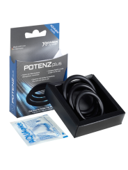 JOYDIVISION POTENZDUO - PLUS PACK 3 ANILLOS PARA PENE NEGRO - S, M, L