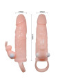 BAILE - BRAVE MAN FUNDA PENE CON RABBIT VIBRADOR 16.5 CM NATURAL