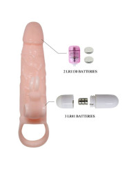 BAILE - BRAVE MAN FUNDA PENE CON RABBIT VIBRADOR 16.5 CM NATURAL