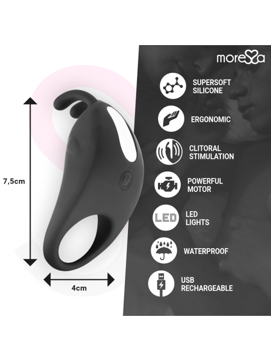 MORESSA - BRAD PREMIUM SILICONE RECARGABLE NEGRO