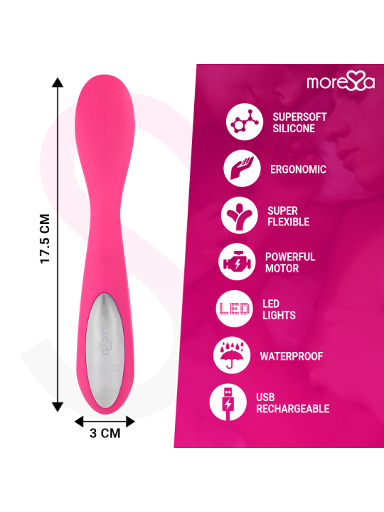 MORESSA - DRUSO MASAJEADOR DUO PUNTO G Y SUERO PELVICO PREMIUM SILICONE RECARGABLE