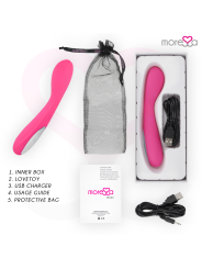 MORESSA - DRUSO MASAJEADOR DUO PUNTO G Y SUERO PELVICO PREMIUM SILICONE RECARGABLE