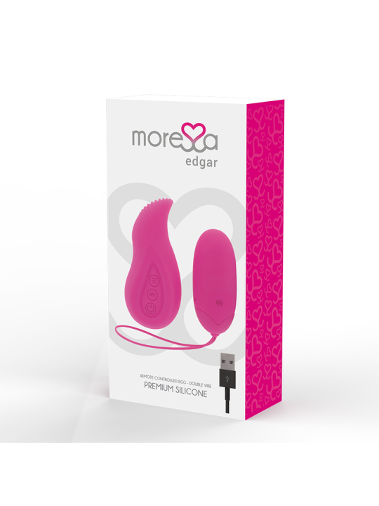 MORESSA - EDGAR SET DUO HUEVO REMOTO Y MANDO CON VIBRACIÓN INCORPORADA PREMIUM SILICONE CONTROL REMOTO