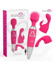 MORESSA - ODILON WAND POTENTE MOTOR MAS DOS CABEZALES PREMIUM SILICONE RECARGABLE