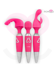 MORESSA - ODILON WAND POTENTE MOTOR MAS DOS CABEZALES PREMIUM SILICONE RECARGABLE