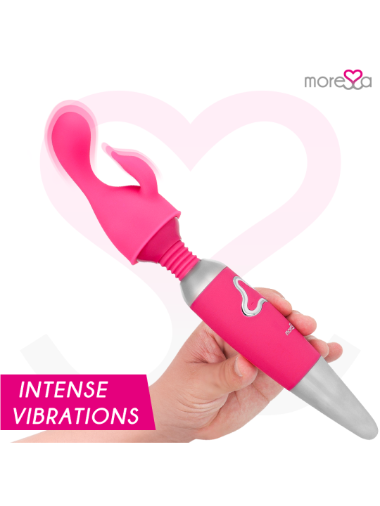 MORESSA - ODILON WAND POTENTE MOTOR MAS DOS CABEZALES PREMIUM SILICONE RECARGABLE