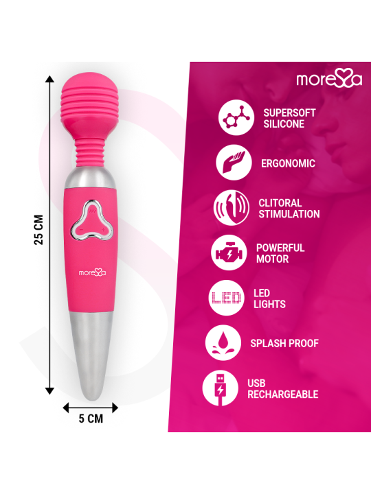 MORESSA - ODILON WAND POTENTE MOTOR MAS DOS CABEZALES PREMIUM SILICONE RECARGABLE