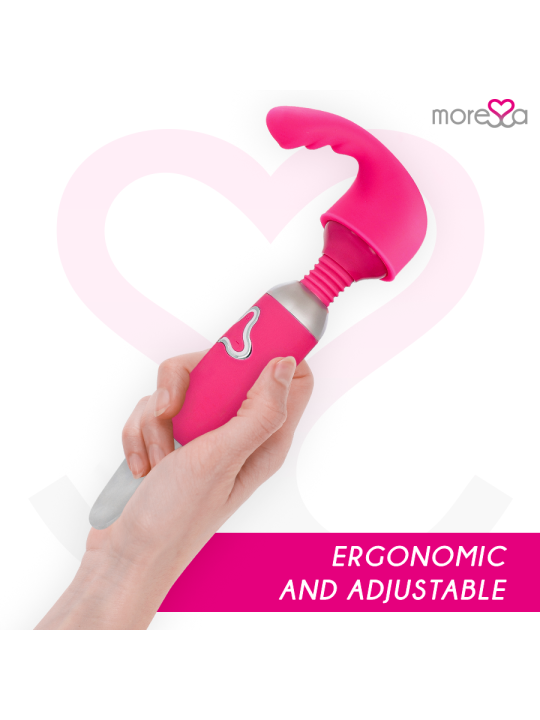 MORESSA - ODILON WAND POTENTE MOTOR MAS DOS CABEZALES PREMIUM SILICONE RECARGABLE