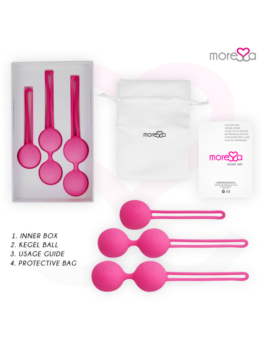 MORESSA - OSIAN SET PREMIUM SILICONA ROSA (Osian One - 51 g | Osian Two - 101 g | Osian Three 85 g)