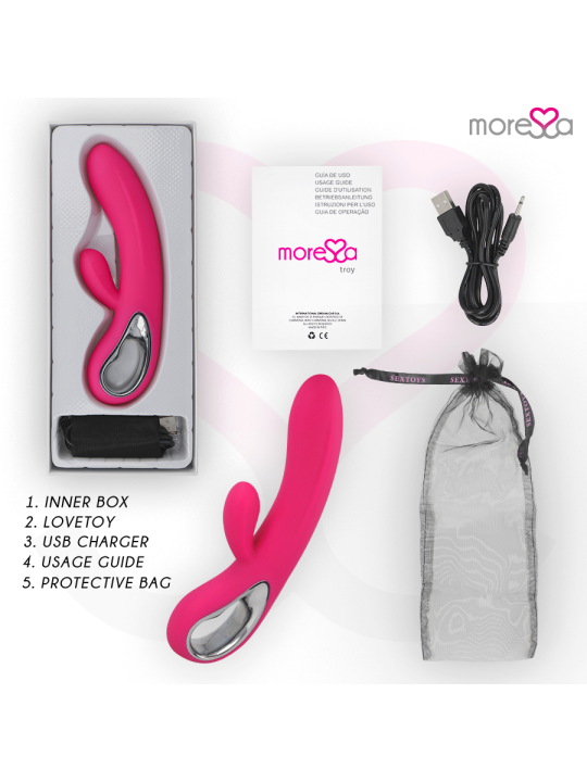 MORESSA - TROY MASAJEADOR PUNTO G Y CLITORIS PREMIUM SILICONE RECARGABLE