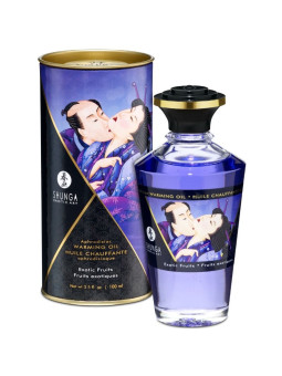 SHUNGA - ACEITE MASAJE EFECTO CALOR SABOR FRUTAS EXÓTICAS 100 ML