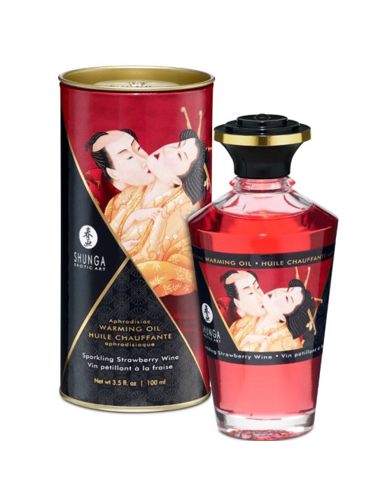 SHUNGA - ACEITE MASAJE EFECTO CALOR FRESAS Y CAVA 100 ML