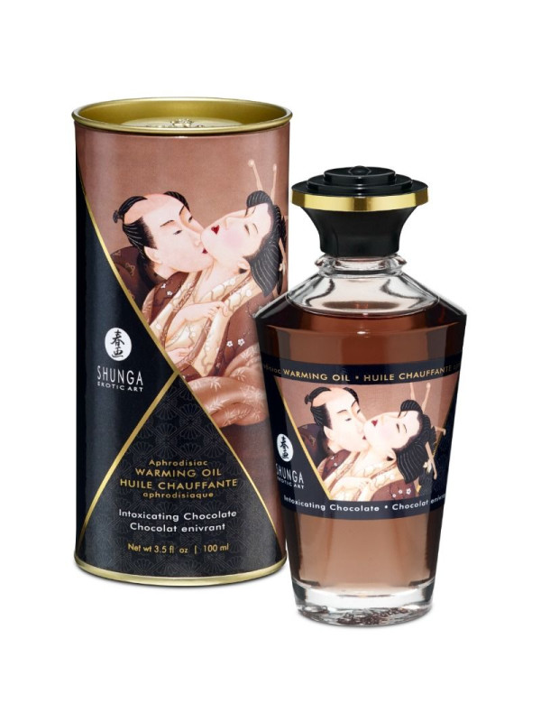 SHUNGA - ACEITE MASAJE EFECTO CALOR SABOR INTENSO CHOCOLATE 100 ML