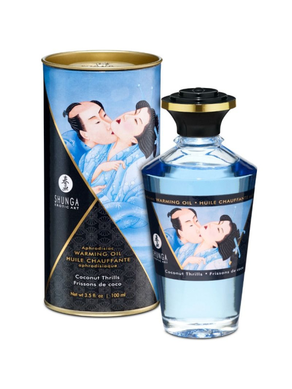 SHUNGA - ACEITE MASAJE EFECTO CALOR SABOR COCO 100 ML
